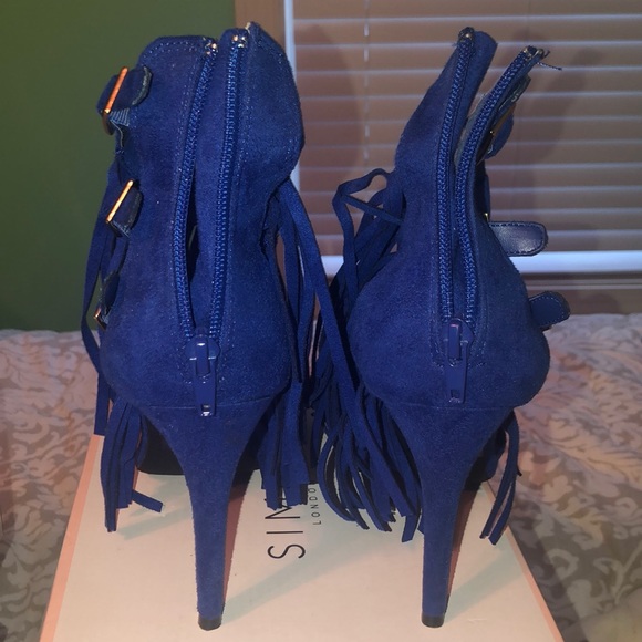 Royal blue Fringe heels - Picture 2 of 4